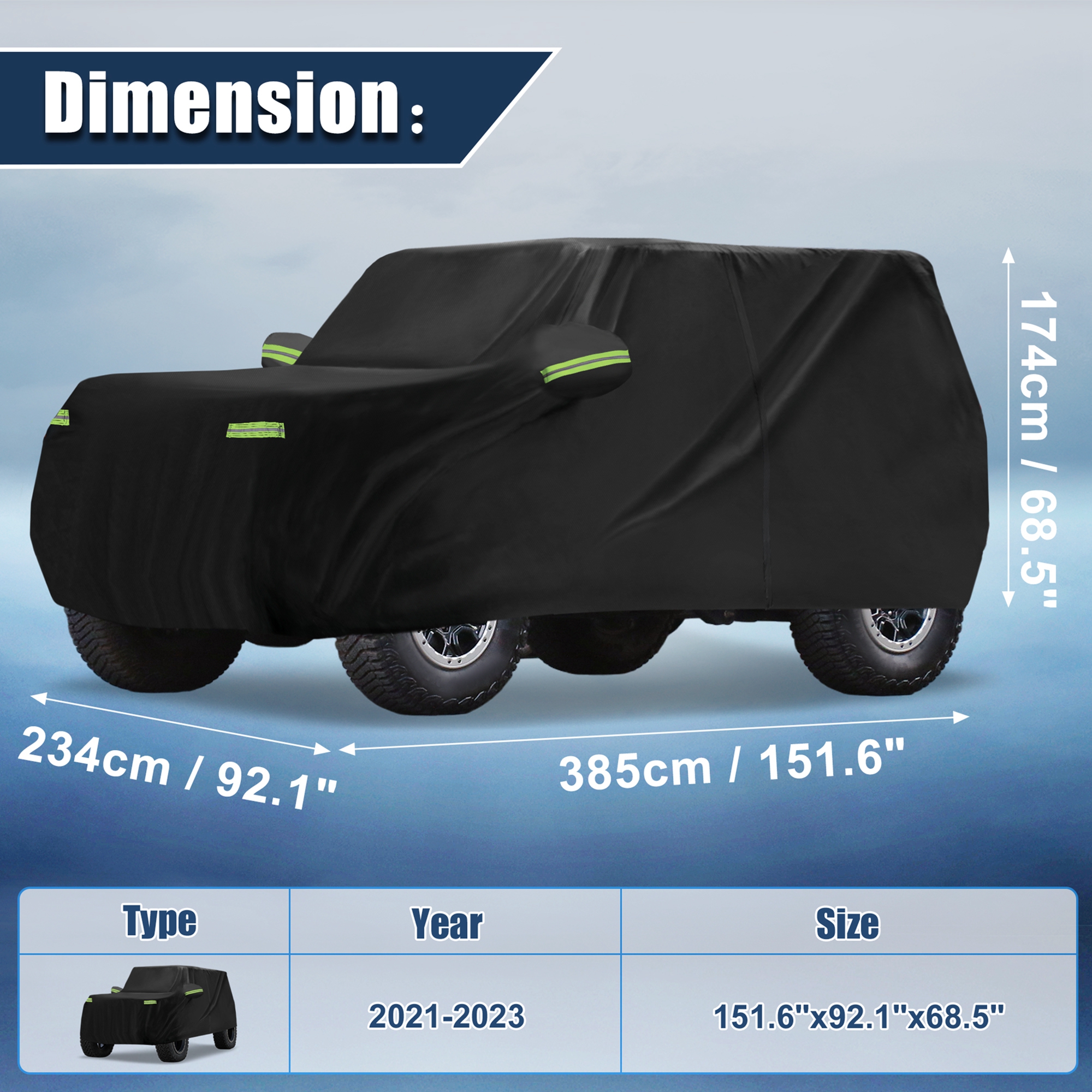 Unique Bargains Waterproof Car Cover 210D Oxford Cloth Black