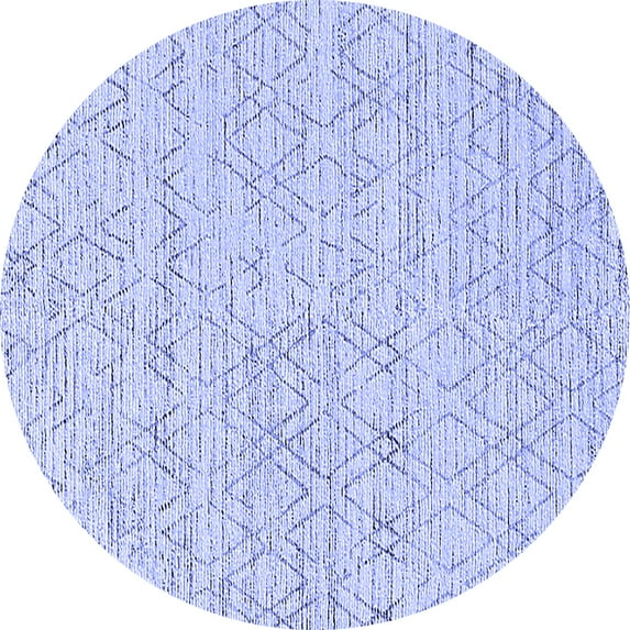 Ahgly Company Indoor Round Solid Blue Modern Area Rugs, 6' Round