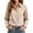 Beige, variant on Women's Long Sleeve Hidden Button-Down Shirt – Classic Collared Solid Color Office Blouse for Work Commute and Casual Daily Wear