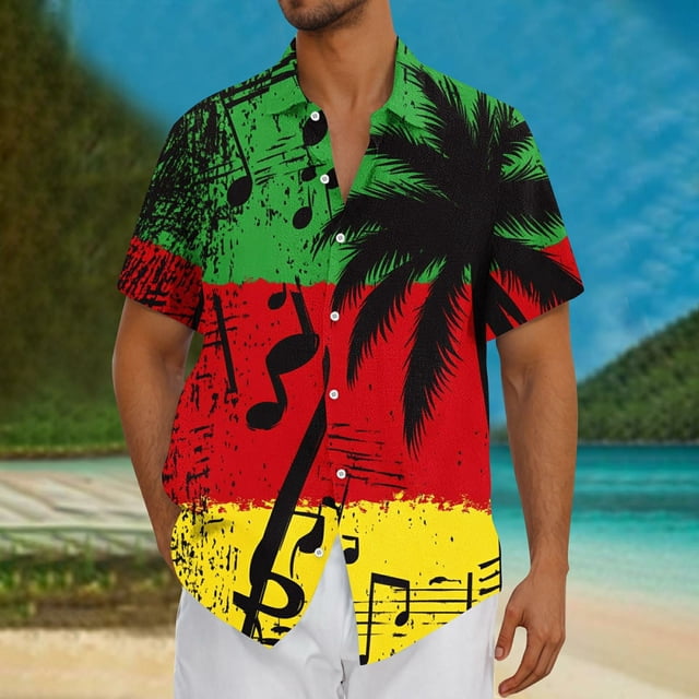Blusa y camisa de manga corta con cuello vuelto Camisa casual para hombre Camisa de bolos vintage de manga corta Camisas de verano de playa cubana Camisa con botones Blusa para hombre Poliéster