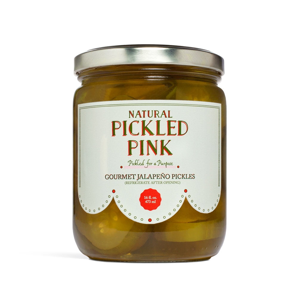 Pickled Pink Natural Sweet Heat Jalepeno Pickles Pack of 6