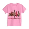 thumbnail image 6 of Ulanda Toddler Boys Girls Christmas Shirt Kids Xmas Tshirt Cotton Short Sleeve Tee Top (Pink, 7-8 Years), 6 of 6