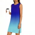 thumbnail image 2 of TaTaai Women's Round Neck Sleeveless Slip Dress Solid Color Casual Pullover Dress with Side Slit Lightweight Summer Stretchy Fit Gift, 2 of 6