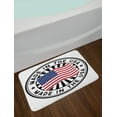 thumbnail image 2 of American Bath Mat, Stamp with National Flag and Lettering Made in the USA, Plush Bathroom Decor Mat with Non Slip Backing, 29.5" X 17.5", Charcoal Grey Multicolor, by Ambesonne, 2 of 2