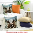 thumbnail image 4 of Pratyus Throw Pillow Cover Daisies Cow Square Cushion for Home Sofa Couch Decor Linen Set of 1 18x18in, 4 of 5
