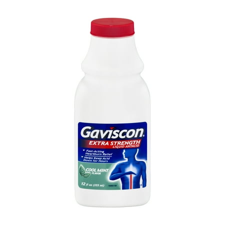 Gaviscon Extra Strength Liquid Antacid Cool Mint, 12.0 FL OZ