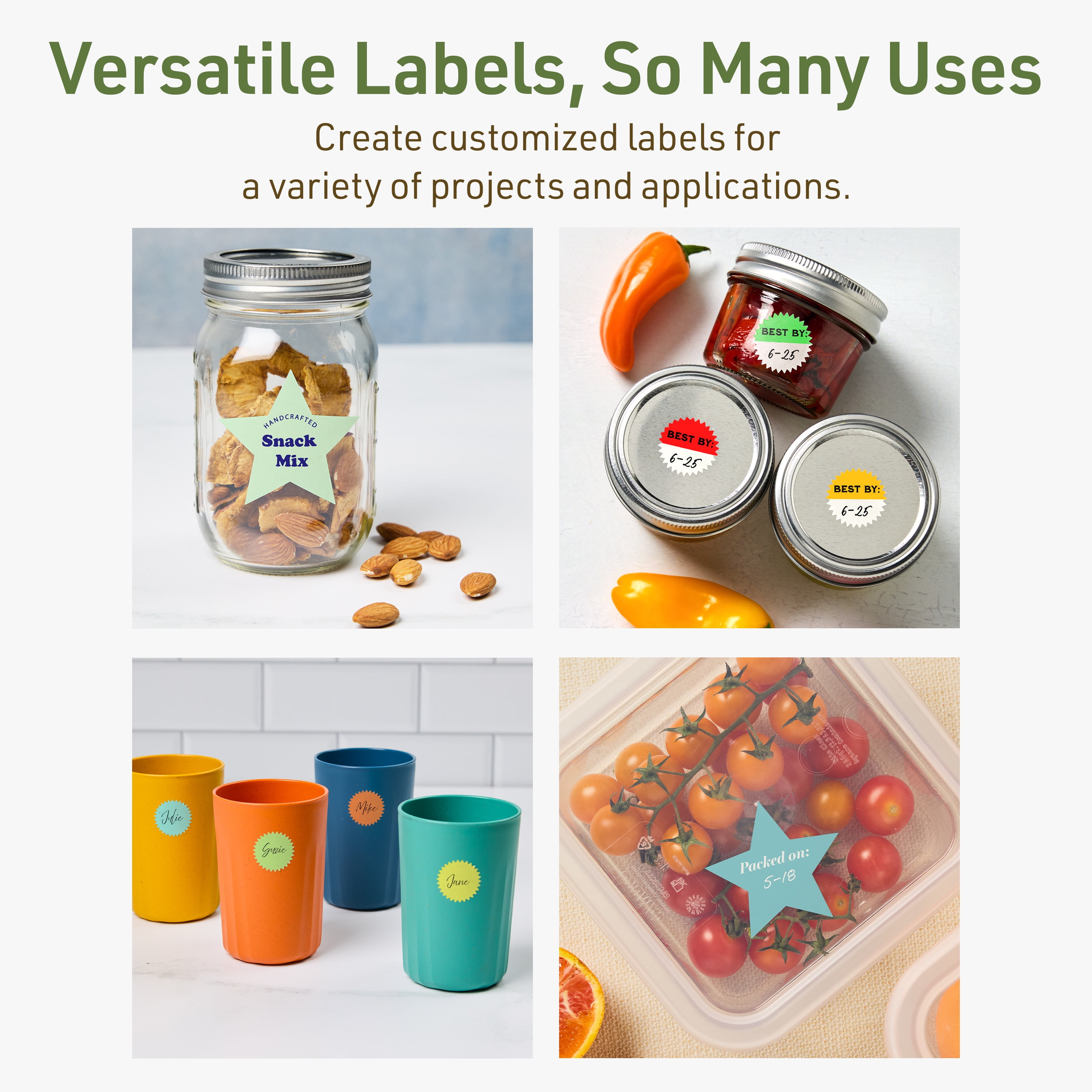 Avery Dissolvable Starburst Labels, 1", 1200 Labels