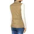 thumbnail image 3 of INSPIRE CHIC Women's Outerwear Vests Stand Collar Padded Gilet Zip Vest XS Khaki, 3 of 6