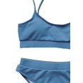 thumbnail image 3 of Ensemble Bikini String Taille Haute Côtelé 2 Pcs pour Femmes, 3 of 4