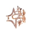thumbnail image 2 of Cubic Zirconia Star Ring Sparkling Hollow Crystal Star Index Joint Knuckle Ring Wedding Jewelry for Women(Rose gold), 2 of 8