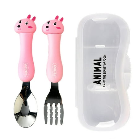 

Toddler Utensils Kids Spoon and Fork Set Stainless Steel Silverware