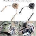 thumbnail image 5 of Soporte de casco de suspensión de riel de casco táctico, 2 piezas de plástico + adaptador de arco de casco de acero Soporte de casco Orejeras de caza Accesorios laterales izquierdo y derecho para Pelt JFHHH pequeña, 5 of 5