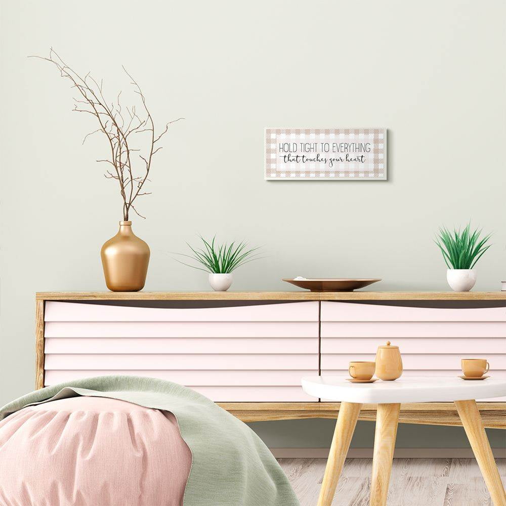 Stupell Industries Your Heart Home Family Inspirational Word Pattern Pink Design Wall Plaque Art by Kimberly Allen
