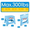thumbnail image 5 of ACSTEP Taburete plegable para adultos de 11 alturas, taburete de plástico ligero, taburete plegable con capacidad para hasta 300 libras, taburete plegable antideslizante, color azul, 5 of 5