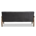 thumbnail image 4 of Bowery Hill Mid-Century Grey Velvet Upholstered Walnut Wood 3-seater Sofa, 4 of 9