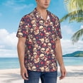 thumbnail image 3 of Balery Skull rock music record Camisas hawaianas de manga corta para hombre, camisas playeras de corte holgado, camisas de vacaciones con botones,Medium, 3 of 7