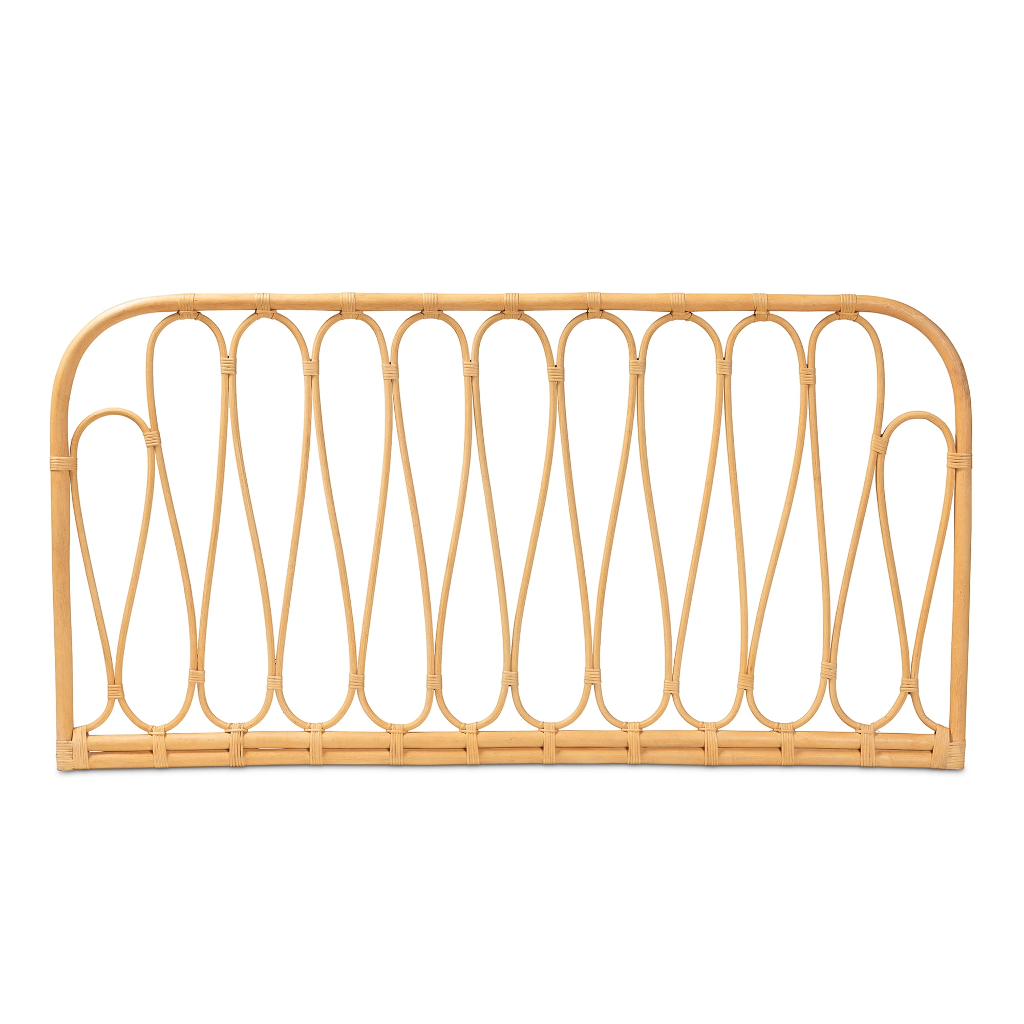 bali & pari Carrick Rattan BOHO Headboard, Queen Size, Natural Brown