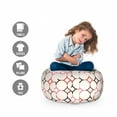 thumbnail image 2 of Retro Storage Toy Bag Chair, Hexagonal Shaped Cut Lines Attached with Vertical Squares Delicate Modern Pattern, Stuffed Animal Organizer Washable Bag, Small Size, Multicolor, by Ambesonne, 2 of 3