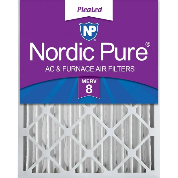 Nordic Pure 24x24x4 (3 5/8) Pleated MERV 8 Air Filter 1 Pack