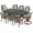 Antique Bronze / Khaki, variant on VIVIJASON 9-Piece Outdoor Furniture Dining Set, All-Weather Cast Aluminum Patio Conversation Set, Include 6 Stationary Chairs, 2 Swivel Dining Chairs and an Oval Table with Umbrella Hole, Red Cushion