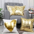 thumbnail image 2 of PiccoCasa 4 Pack Gold Letters Bronzing Throw Pillowcases Sofa Cushion Covers, 18"x18" #14, 2 of 6