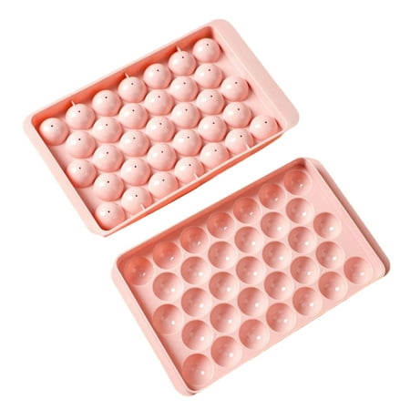 

Tssuoun Ice Cube Tray Molds Double Layer PP Reusable Round Shaped Icing Cubes Moulds Washable Maker Homemade Kitchen DIY Making