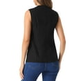 thumbnail image 3 of INSPIRE CHIC Women's Button Down Vest Top Cotton Linen V Neck Sleeveless Casual Jacket XS Black, 3 of 6