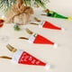 thumbnail image 4 of Juego de vajilla navideña de 8 piezas: gorro navideño rojo, cubiertos navideños, portavajillas, tenedor, cuchara, bolsita, portavajillas, vajilla navideña, decoración para botellas de vino., 4 of 5