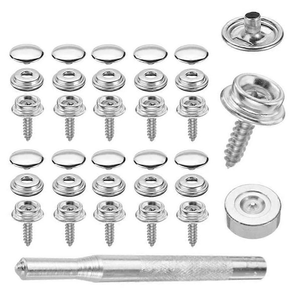 62PCS Tent Screw Snaps Button Kit Professional Boat Cover Buckle with Setting Tool