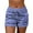 Blue, variant on Women Drawstring Casual Pocket Loose Printed Sports Shorts Pants