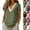 05# Army Green, variant on Cotton Linen Shirts for Women Summer Lace Trim V-Neck Tunic Tops Loose Fit Short Sleeve Tops Casual,Beige,L