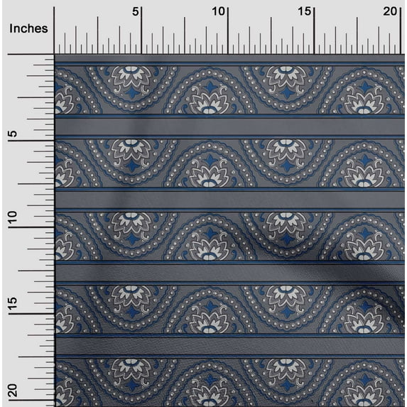oneOone Cotton Cambric Fabric Floral Block Decor Fabric Printed BTY 56 Inch Wide