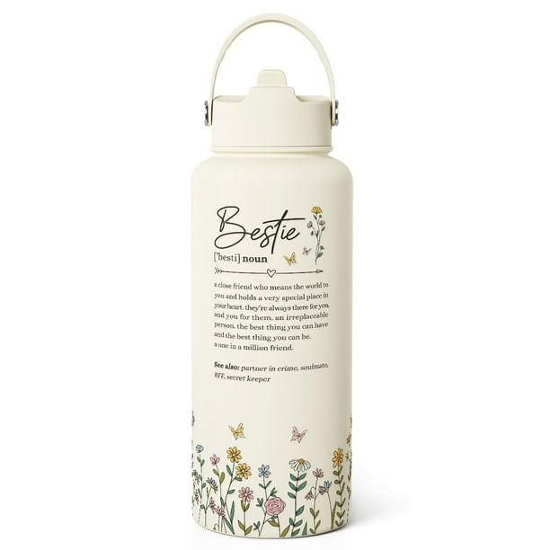 Botella de agua SANDJEST Best Friend de acero inoxidable 950 ml