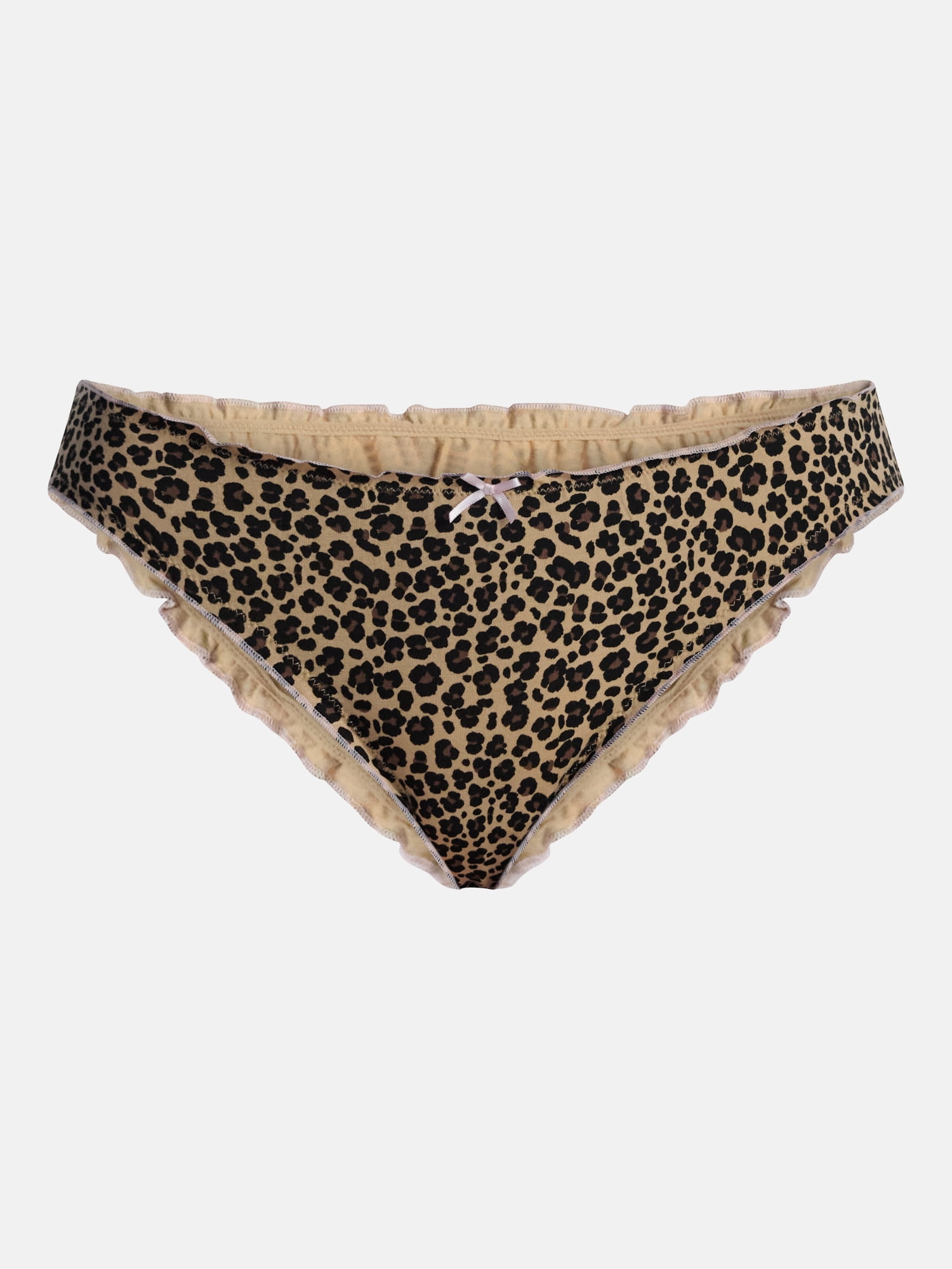 No Boundaries Cotton Stretch Cheeky Panties with Lettuce Edge, 3 Pack, Women's XS-XXXL