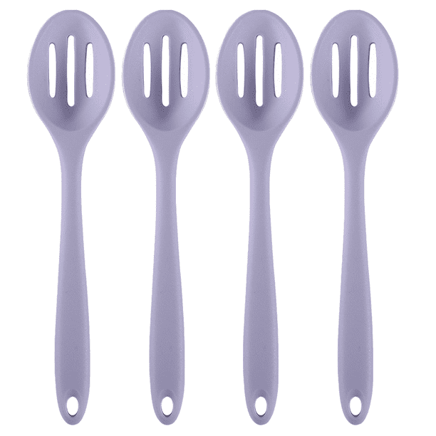 4 Pieces Silicone Slotted Spoons Silicone Nonstick Mixing Spoon Heat