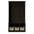 thumbnail image 5 of Twin Star Home 40" Hall Tree with Open Storage and Included Baskets, Midnight Cherry, 5 of 6