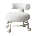 thumbnail image 2 of Rolling Stool with Backrest Low Rolling Seat Stepstool Shoe Stool Heavy Duty Stable Padded Seat Low Stool with Wheels for Living Room Sturdy White, 2 of 8