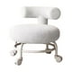 thumbnail image 2 of Taburete bajo con ruedas Asiento bajo con ruedas Asiento giratorio Silla móvil para Blanco, 2 of 9