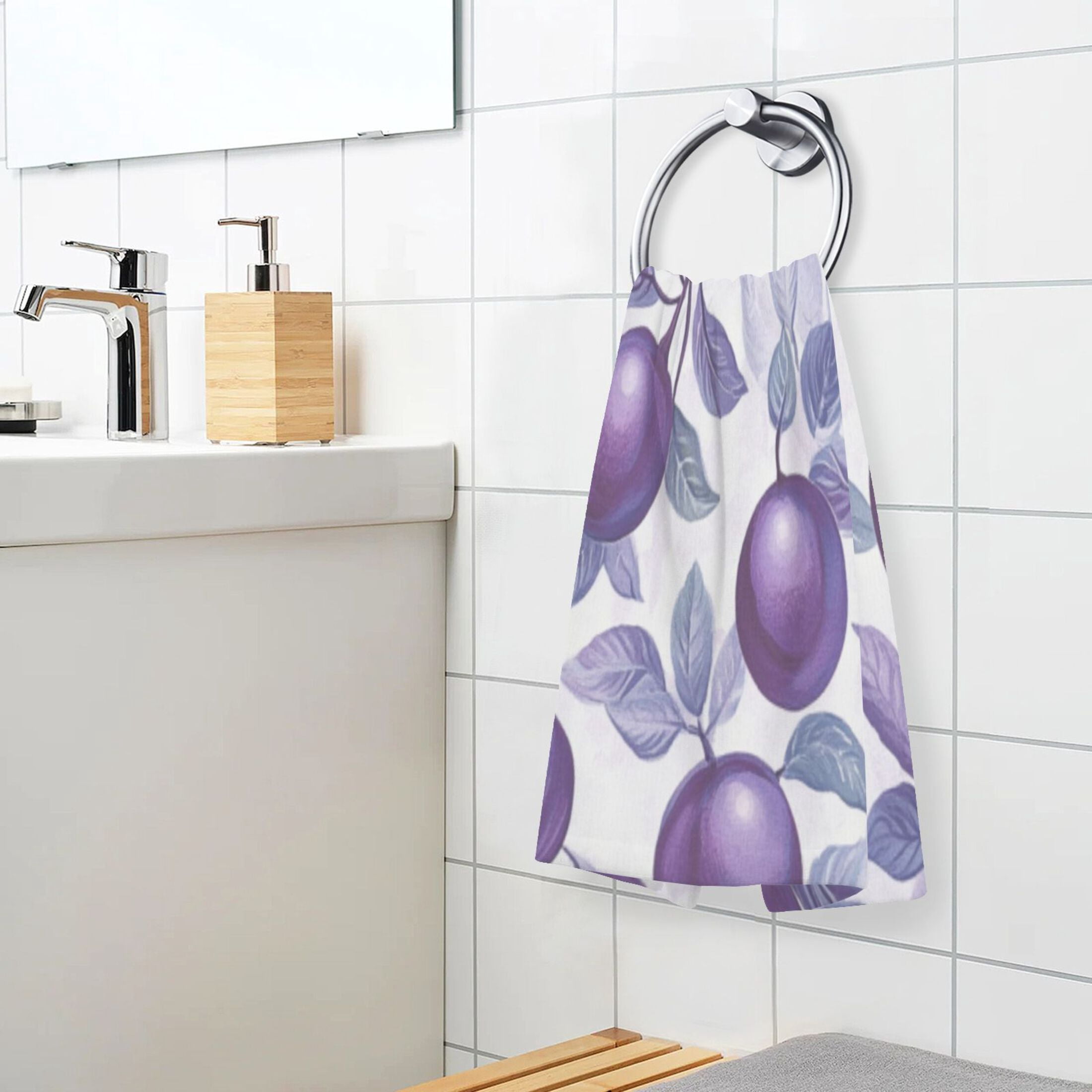 Cotton Towel Two-Piece 16x28 Inch One Sizex2 Face Towel Set Towel Set Cotton Hand Bath Towel Bathroom Beach Large Purple Plum