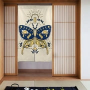 XMXT Japanese Noren Doorway Room Divider Curtain,Flat Eyes Butterfly Restaurant Closet Door Entrance Kitchen Curtains, 34 x 56 inches