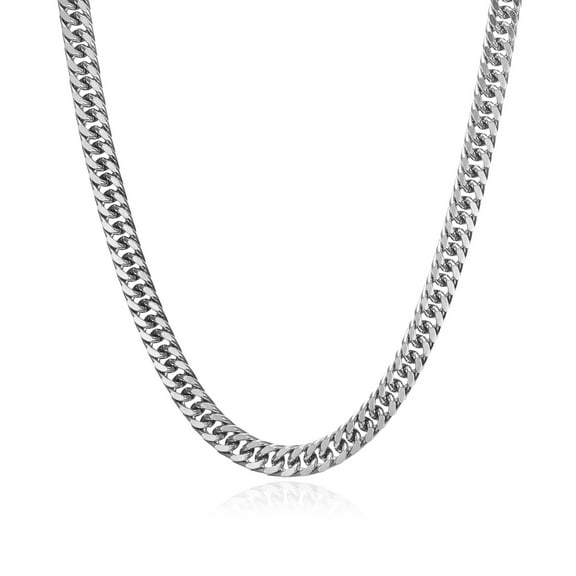 6.5mm Cuban Link Chain Necklace Dropshipping Punk 14K White Gold Male Choker colar Jewelry Gifts For Men Women