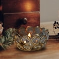 thumbnail image 3 of Candelabro de vidrio, portavelas para velas de té, adornos para restaurantes, hueco tallado, regalo de inauguración de la casa, decoración moderna y elegante para jardín o en forma de cuenco, 3 of 8