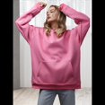 thumbnail image 4 of Sudadera Holgada de Larga con Capucha para Mujer, Estilo Informal, para Otoño e Invierno. Rosa XL, 4 of 9