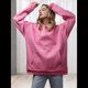 thumbnail image 4 of Sudadera Holgada de Larga con Capucha para Mujer, Estilo Informal, para Otoño e Invierno. Rosa S, 4 of 9
