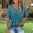 thumbnail image 2 of Rutainlusire Womens Tops Trendy Comfy Long Sleeve Shirts for Women Women Fashionable And Comfortable Fashion Casual Button V-Neck T-shirt Loose And Elastic Non Positioning Printing, 2 of 6