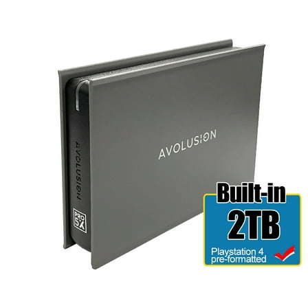 Avolusion Mini Pro-5X 2TB USB 3.0 Portable External Gaming PS4 Hard Drive - Gunmetal Grey (PS4 Pre-Formatted) - 2 Year Warranty