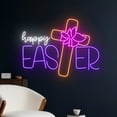 thumbnail image 2 of Handmadetneonsign Happy Easter Neon Sign, Happy Easter Led Sign, Jesus Cross Led, Wall Art, Wall Decor, 2 of 5