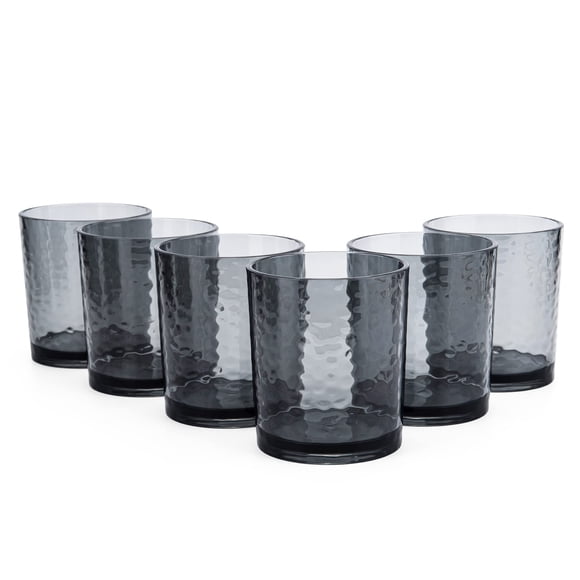 Vaso de agua KX-WARE acrílico, 400 ml, gris ahumado, juego de 6