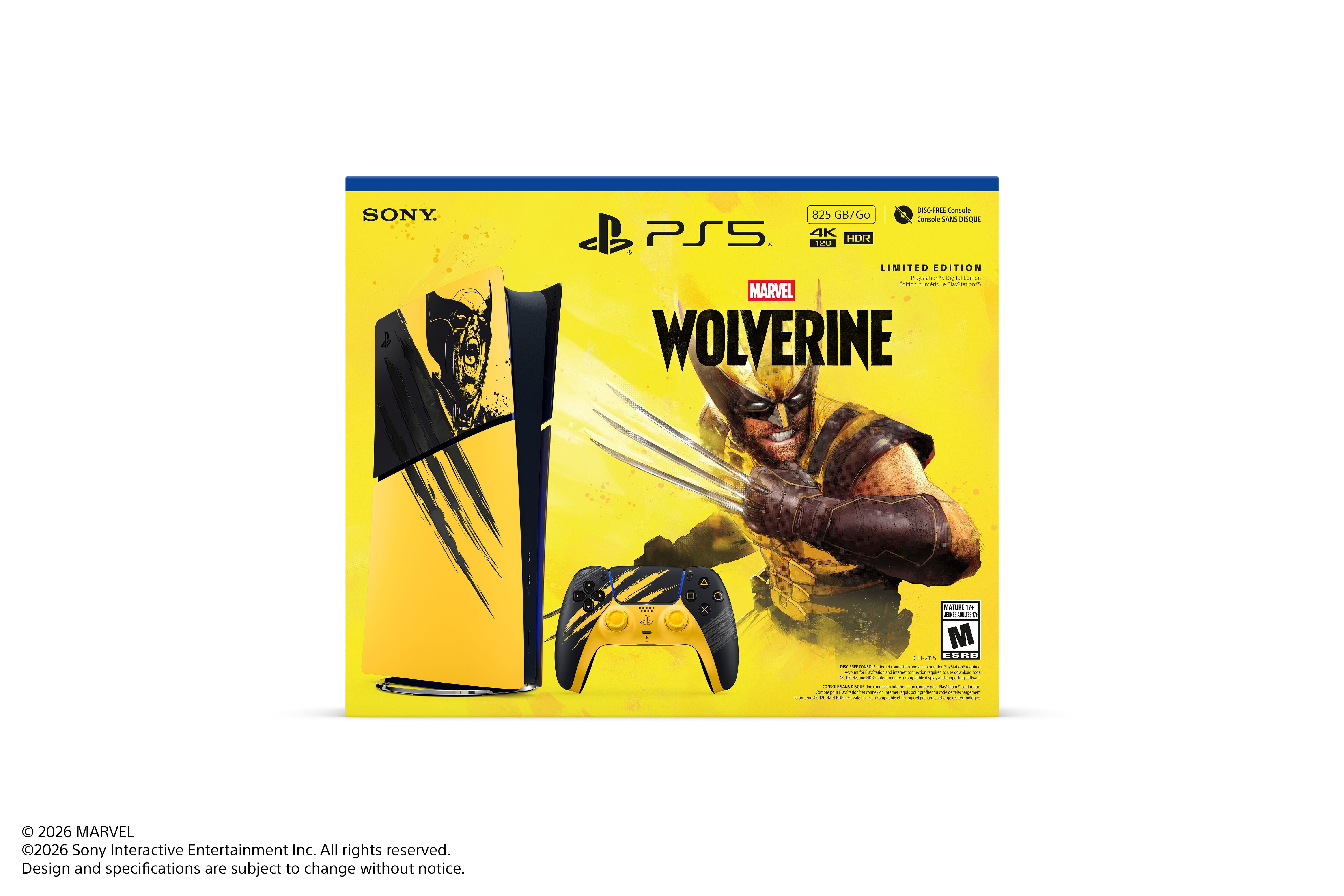 PlayStation®5 Digital Edition – Marvel’s Wolverine Battle Yellow Limited Edition Bundle (Game Included)