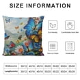 thumbnail image 5 of Shiartex Floral Pillow Cover , Blue and White Wild Flowers with Monarch Butterflies Lily Therapy Spa Art Prints Decorative Pillow Cover Cushion Cover Home Decor Pillowcase for 24x24in, 5 of 5